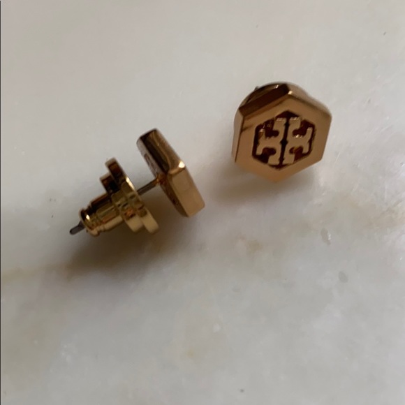 Tory Burch Gold Tone Stud Earrings - Picture 2 of 5